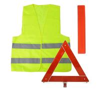aiyraa 2 in 1 Warning Triangles for Cars with Storage Case, Foldable Roadside Emergency Warning Triangle & Reflective Safety Vest Kit, Car Breakdown Kit, High Visibility Vest, Travel Roadside Aidt