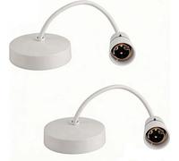 aiyraa 2-Pack B22 Bayonet Pendant Light Fitting, Ceiling Rose with 15cm Cable, Max 100W, White Bakelite Holder for Living Room, Kitchen, Bedroom