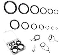aiyraa 26 Pcs Fishing Rod Repair Kit, 13 Sizes Rod Ceramic Guides Ring Set,Fishing Rod Eyes Repair Kit, Fishing Accessories Set, Replacement for Rod Tip fishing pole accessories rod guide repair