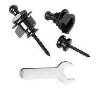 aiyraa 2PCS Guitar Strap Locks for Fender/Schaller Replacement, Black Metal Guitar Locking Strap Buttons, for Electric Guitars/Ukulele, Secure Fit Guitar Parts to Protect Against Accidental Drops