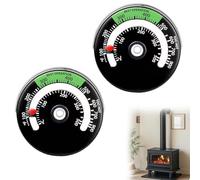 Aiyraa 2pcs Log Burner Thermometer with Bimetal Sensor,Magnetic Stove Thermometer, Oven Temperature Gauge for Wood Burner/Chimney Pipe/Fireplace Accessories, High-Temperature Resistant