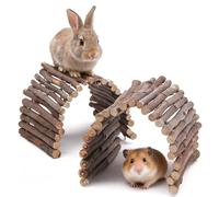 Aiyraa 2PCS Small Reptile Hide, Hamster Climbing Bridge, Tortoise Hideout, Bendable Willow Wood Bridges, Terrarium Decor Accessories for Spider, Gecko, Guinea Pig, Hermit Crab, Dwarf Rabbit