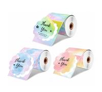 Aiyraa 3 Rolls Thermal Labels 50mm Paper for Phomemo M110/120/150/220/221/250/260 Label Maker, Waterproof Sticker Mini Printer Paper for DIY Barcode, Logo, Journal, Notes, Memo