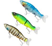 aiyraa 3pc Multi Jointed Swimbaits, Segmented Slow Sinking Swimming Baits, Realistic Lifelike Freshwater & Saltwater Lure for Bass, Trout, Salmon, Ideal Fishing Gift for Anglers