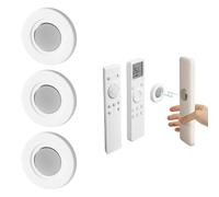 aiyraa 3Pcs Magnetic Remote Control Holder Wall Mounted, Round Strong Magnetic TV Remote Holder with Adhesive Pad, Wall Storage Organizer for Air Conditioner, Self-Adhesive, No-Drill, Space-Saving
