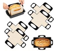 Aiyraa 4 Pack Silicone Loaf Tin Liners, Non-Stick Reusable Loafgurad with 4 Handles, Suitable for 1.5lb-2lb, 0.4mm Thick Baking Mat for Toast, Bread, Cake, Fits 9x5in Loaf Pan