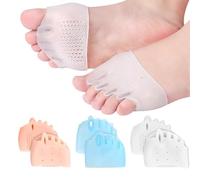 Aiyraa 4 Pair Silicone Toe Separators, Soft Toe Spacers for Bunions, Hyggear Bunion Corrector & Overlapping Toes Reliever, (White, Clear, Nude, Blue), Bunion Corrector Big Toe Straightener/Spreader