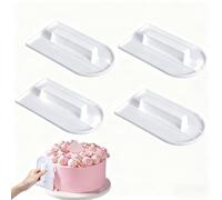Aiyraa 4PCS Cake Scraper Fondant Smoother, Icing Spatula Professional Cake Icing Smoother Tool for Buttercream, Essential Cake Decorating Tools for Cake Shop Bakeries, Home Kitchens, Baking Tools