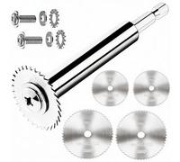 Aiyraa 5Pcs HSS Drill Cutting Discs for Dremel Rotary Tool, Mini Circular Saw Blades, Rotary Drill Saw Blades with Mandrel, Cutting Wheel for Cutting Wood, Plastic, Soft Metal, PVC Pipe