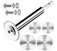 Aiyraa 5Pcs Mini Circular Saw Blades, HSS Drill Cutting Discs for Dremel Rotary Tool, Rotary Drill Saw Blades with Mandrel, Cutting Wheel for Cutting Wood, Plastic, Soft Metal, PVC Pipe