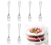 Aiyraa 6 Pcs Cake Forks Set, 14.2cm Small Dessert Forks, Stainless Steel Pastry & Fruit Forks for Home Kitchen, Restaurant, Coffee Shop