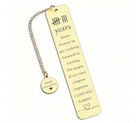 Aiyraa 8th Wedding Anniversary Metal Bookmark for Her/Him, Romantic Wedding Book Mark for Husband Wife Birthday Gifts, I Love You Always Bookmark