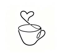 aiyraa Black Metal Wall Art Coffee Cup with Heart Design, Modern Kitchen Decoration Piece, Minimalist Metal Accent for Café, Dining Room, Coffee Station Display, Stylish Home Decor