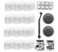 Aiyraa Complete Water Filter Kit, 4 in 1 Coffee Machine Cleaning Set for Ninja Luxe Cafe ES601/ES701-12 Pack Activated Carbon Filter Replacement, 2 Backflush Cleaning Disc 54mm, 1 Machine Brush