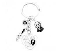 aiyraa Ghostface Keychain, Horror Gifts for Fans, Silver Ghost Face Keyring, Chirstmas Gift Keyrchain, Scream Merchandise, Horror Merchandise for Girls Women Present