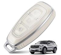 Aiyraa White TPU Ford Key Cover, Car Key Shell Compatible with Ford Focus, Mondeo, Escort, Taurus, Kuga, Edge, Explorer, Ranger, Ford Puma Accessories, Fiesta Keyring, Key Fob