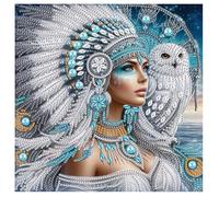 AiYuanzsh 5D DIY Special-Shaped Diamond Painting Kit - Goddess with White Owl, 30x30cm Crystal Rhinestone Art for Home Wall Decor, Gifts for Women Adults Beginners