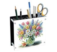 AiYuanzsh DIY 5D Diamond Painting Pen Holder Set, Flower Diamond Art Desk Organizer, Perfect for Back to School Season, DIY Pencil Holder Crafts, Decorative Home Office Supplies Organizer