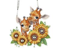 AiYuanzsh Sunflower Giraffe 5D DIY Diamond Art Painting Hanging Kits Creative Design Special Shaped Crystal Pendant Kits Home Decoration Ornament