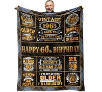 AIYUBOFUN 60th Birthday Gifts for Men Blanket 60" x 50", 60th Mens Birthday Gift Ideas, 60 Year Old Birthday Gifts for Men, 1965 Birthday Gifts for 60 Year Old Man