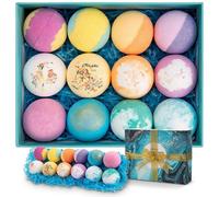 Aiyuego Bath Bombs Gift Set, Ribivaul 12Pcs Bubble Bath Bombs, Handmade Natural & Organic Bath Bomb with Fizzy Bubbles, Idea Gift for Women/Friends
