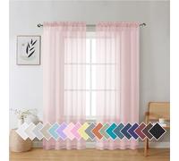 Aiyufeng Blush Pink Sheer Curtains 72 Inch Length 2 Panels Set, Light Filtering Airy Rod Pocket Light Pink Window Curtain Treatment Drapes for Kitchen Bedroom Living, Each 42Wx72L Inches