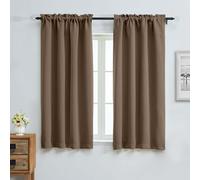 Aiyufeng Brown Blackout Curtains for Bedroom 63 Inch Length 2 Panels Set, Solid Thermal Insulated Energy Saving Rod Pocket Window Treatment Curtains Blackout Drapes, W40 x L63 Inch, Brown