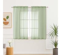 Aiyufeng Light Green Sheer Curtains 54 Inch Length 2 Panels Set for Living Room, Light Filtering Green Window Sheers Drapes for Bedroom, Each 42" W x 54" L