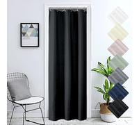 Aiyufeng Moga Fabric Black Shower Curtain 36 x 72 Inches Bath Stall Size, Hotel Quality, Washable, Black Spa Bathroom Curtains, 36x72
