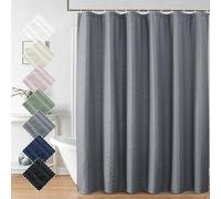 Aiyufeng Moga Grey Shower Curtain 84 Inches Long, 3D Embossed Textured Fabric Shower Curtain for Bathroom - Soft Cloth & Hotel Spa Luxury, Machine Washable, 72X84, Grey