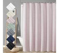 Aiyufeng Moga Pink Shower Curtain 84 Inches Long, 3D Embossed Textured Fabric Shower Curtain for Bathroom - Soft Cloth & Hotel Spa Luxury, Machine Washable, 72X84, Pink