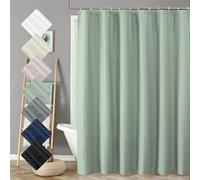 Aiyufeng Moga Sage Green Shower Curtain 84 Inches Long, 3D Embossed Textured Fabric Shower Curtain for Bathroom - Soft Cloth & Hotel Spa Luxury, Machine Washable, 72X84, Sage Green