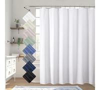 Aiyufeng Moga White Shower Curtain, Embossed Textured Fabric Shower Curtain for Bathroom - Soft Cloth & Hotel Spa Luxury, Water Repellent, Machine Washable, 72X72, White