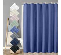 Aiyufeng Royal Blue Long Fabric Shower Curtain 72x78 inches Long, Hotel Quality, Washable, Water Repellent, Soft Blue Spa Bathroom Curtains with 12 Button Holes, 72x78 in