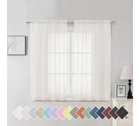 Aiyufeng Set of 2 Ivory Sheer Curtains 54 inch Long with Rod Pocket for Light Penetration Privacy for Villa, W40 by L54 Inches, 2 Panels