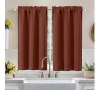 Aiyufeng Terracotta Short Blackout Curtains for Bedroom 45 Inches Long 2 Panels Set, Solid Thermal Insulated, Energy Saving Window Treatment Curtains Blackout Drapes, W40 x L45 Inch, Terracotta