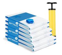 AIyvisun 6pcs Vacuum Storage Bags with Hand Pump, Vacuum Pack Bags for Clothes Multiple Sizes(2M+2L+2Jumbo), Super Space Saver for Travel Duvet Bedding