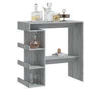 aiza 100cm wooden bar table with storage rack in grey sonoma