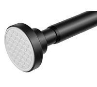 AIZESI Black Spring Tension Curtain Rods Shower Curtain Rod for Bathroom, Shower Rod 107-185CM Adjustable,Spring Tension Curtain Rods, Rust-Resistance, Non-Fall Down, No Drilling