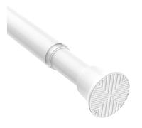 AIZESI Shower Curtain Pole 76-160cm Extendable Curtain Poles No Drilling White Tension Rods For Curtains Telescopic Shower Curtain Rail For Bathroom Bedroom Window Closet