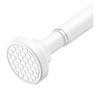 AIZESI Shower Curtain Rod, Extendable 107-185 CM Spring Tension Shower Rod, Tension Curtain Rod No Drilling, Non-Slip, Premium Stainless Steel Anti-Rust, White