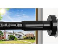 AIZESI Tension Rod Shower Rail Curtain Poles, Shower Curtain Rail Room Divider Curtain Rod, No Drill Extendable Curtain Pole (Black, 230-302CM)