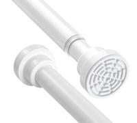 AIZESIShower Pole,Tension Rods 76 To 165 Cm, Spring Tension Curtain Rod, Tension Rods For Curtains, Extendable Tension Pole,White Curtain Poles No Drilling For Window, 1pcs