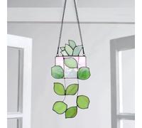 Aizesuro Handmade Stained Glass Succulent Plant Tiffany Style Wall or Window Decor