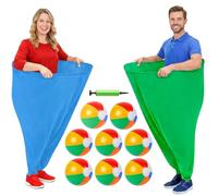 AIZHAZHA Granny Pants Yard Game, Super Giant Pants Set Outdoor Games for Adults, Funny Catching Ball Game with 8 Balls 2 Pants, Garden Lawn Tossing Games for Family Reunion Birthday Party Sports Day