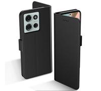 Aiziki Case For Motorola Moto G75 Wallet Premium Leather Flip Case with Card Slots Magnetic Closure Kickstand Shockproof Protective Compatible with Moto G75 Phone Case-Black