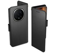 Aiziki For Honor Magic8 Pro Phone Case, Leather Flip Case with 3 Card Slots & Kickstand, Anti-Drop, Magnetic Closure, Compatible with Honor Magic8 Pro Case- Black