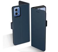 Aiziki For Moto G34 Case Wallet Premium Leather Flip Case with Card Slots Magnetic Closure Kickstand Shockproof Protective Compatible with Moto G34 Phone Case-Blue