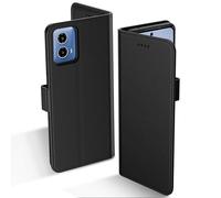 Aiziki For Moto G34 Case Wallet Premium Leather Flip Case with Card Slots Magnetic Closure Kickstand Shockproof Protective Compatible with Moto G34 Phone Case-Black