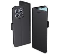 Aiziki Premium Leather Flip Case for Honor 200 Smart/X7c with Card Slots, Magnetic Closure, Kickstand, Shockproof Protection - Black